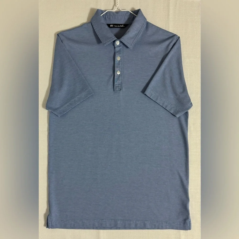 Travis Mathew Micro Stripe Golf Polo Shirt Short Sleeve Wicking Breathable Small